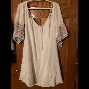 White dress with embroidering